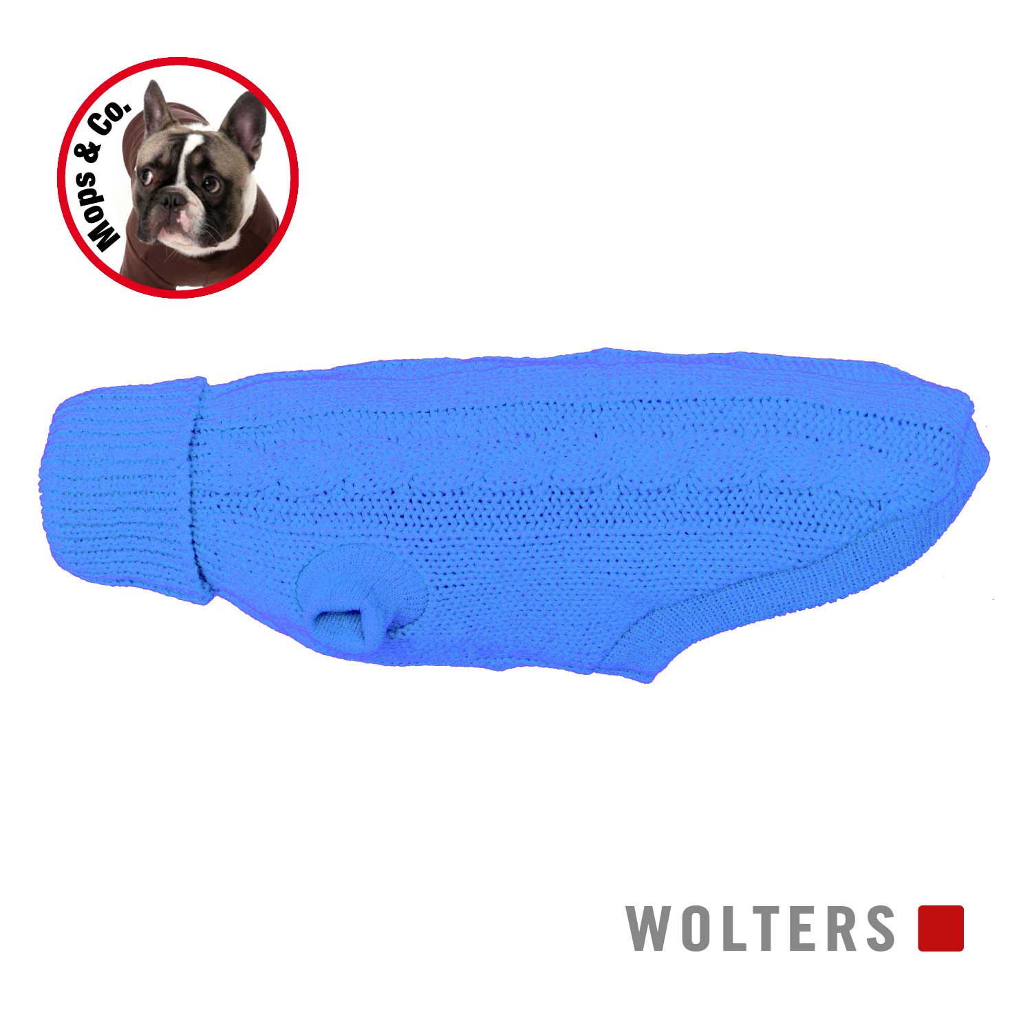 Wolters Zopf-Strickpullover für Mops & Co. - aqua