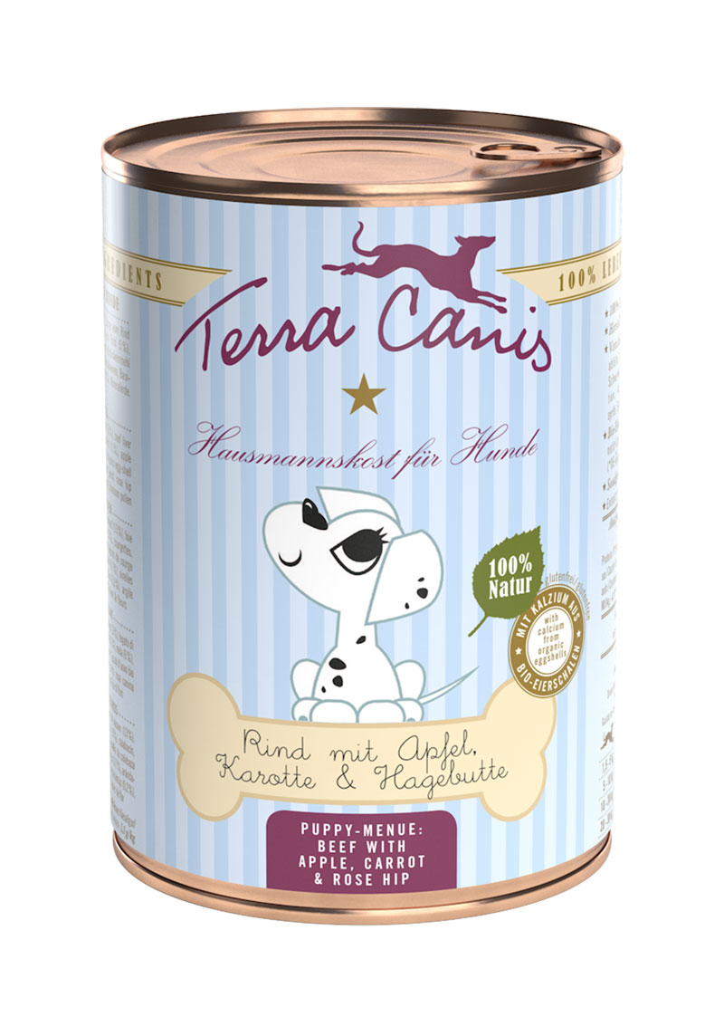 Terra Canis Puppy-Menü - Rind mit Apfel, Karotte und Hagebutte