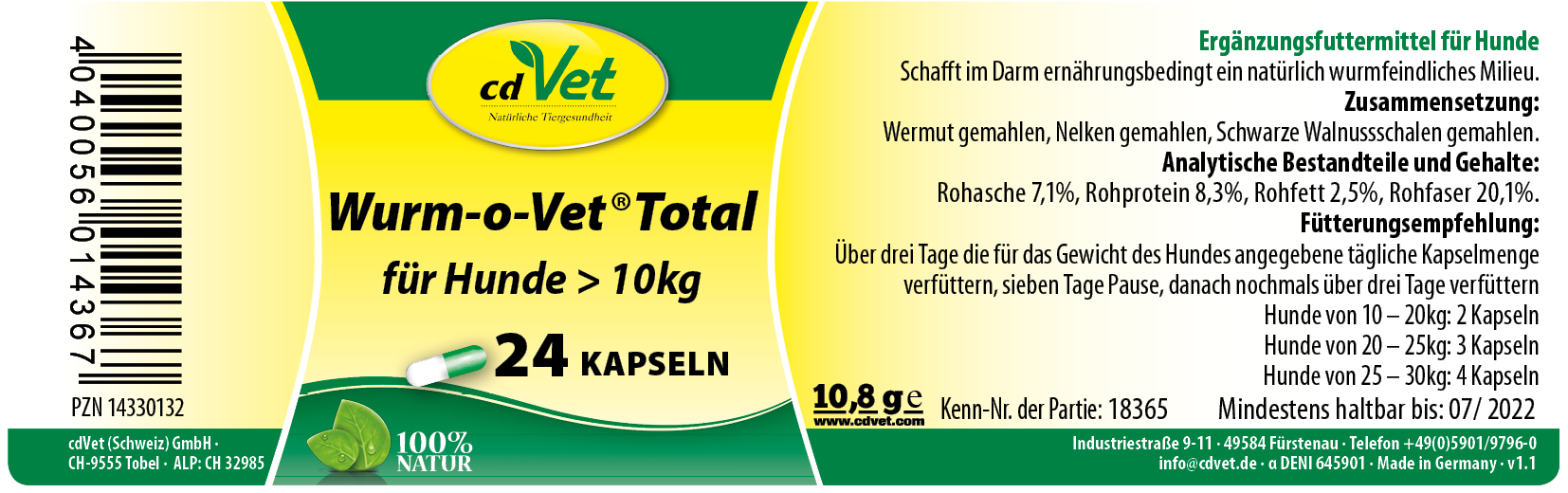 cdVet Wurm-o-Vet Total für Hunde > 10kg
