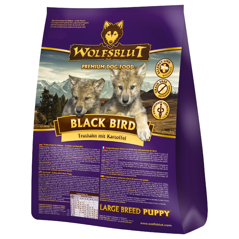 Wolfsblut Black Bird - Puppy Large Breed, Truthahn + Süßkartoffel