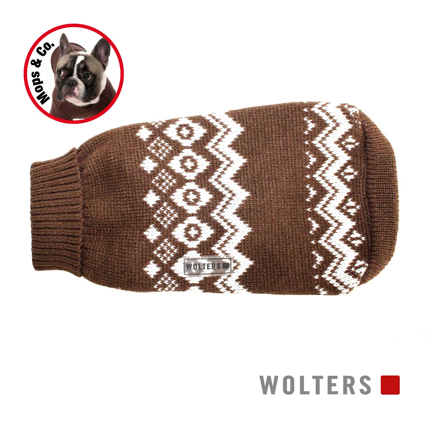 Wolters Norweger Pullover für Mops&Co. - braun/weiß