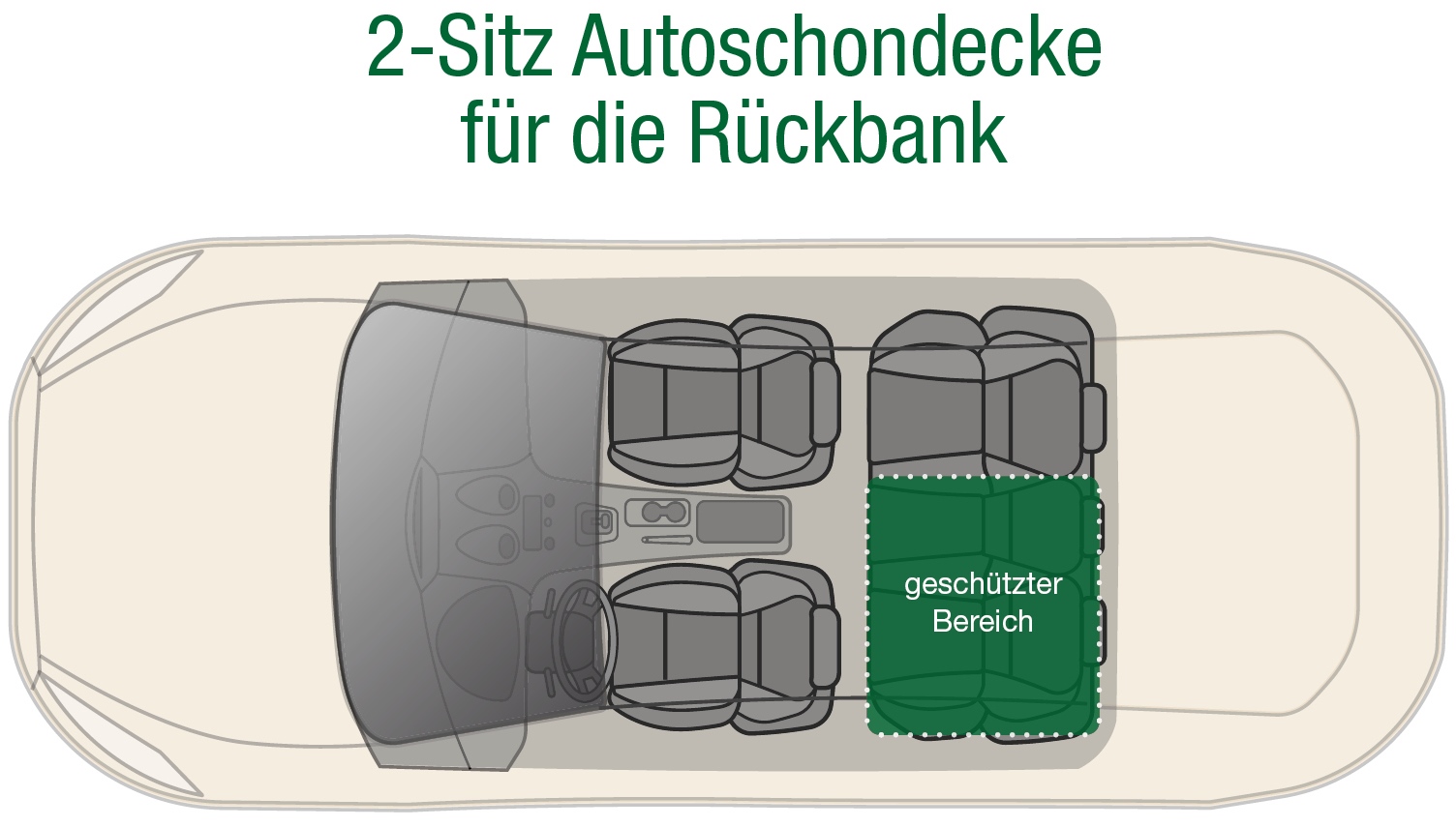 Dr. Bark 2-Sitz Autoschondecke Rückbank - schwarz