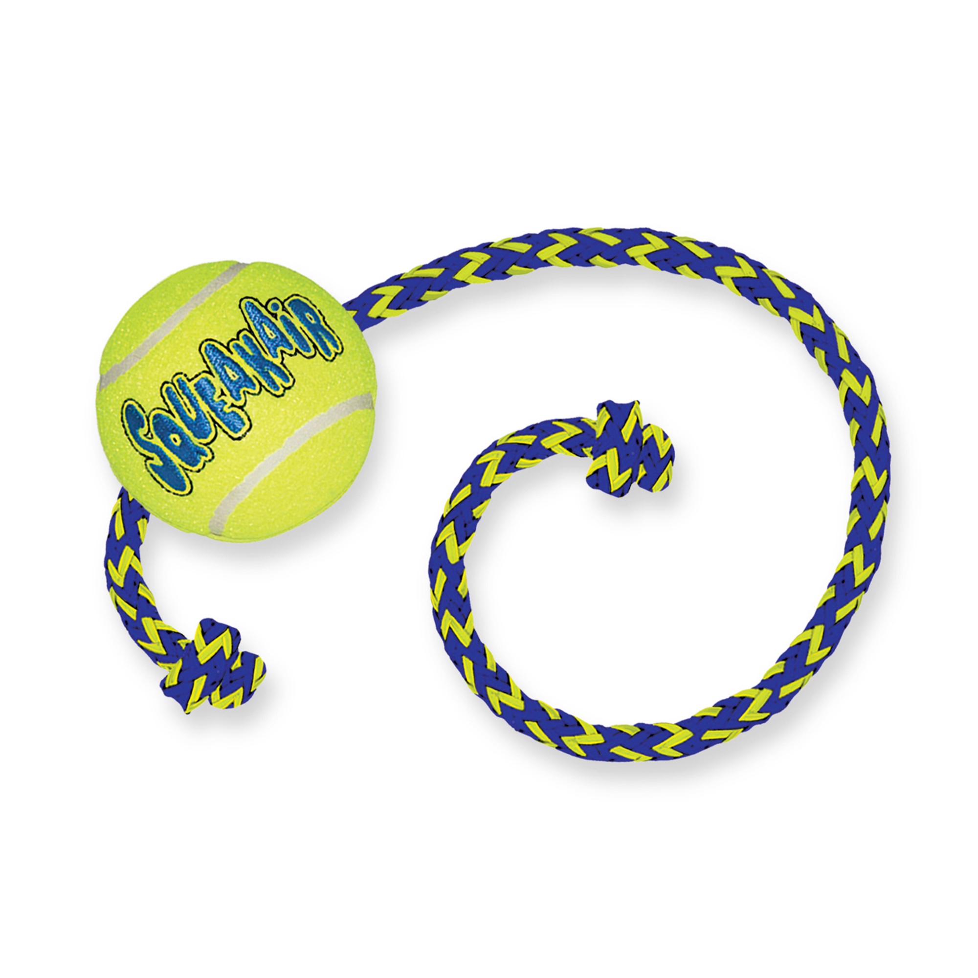KONG SqueakAir Tennisball mit Seil - mit Seil