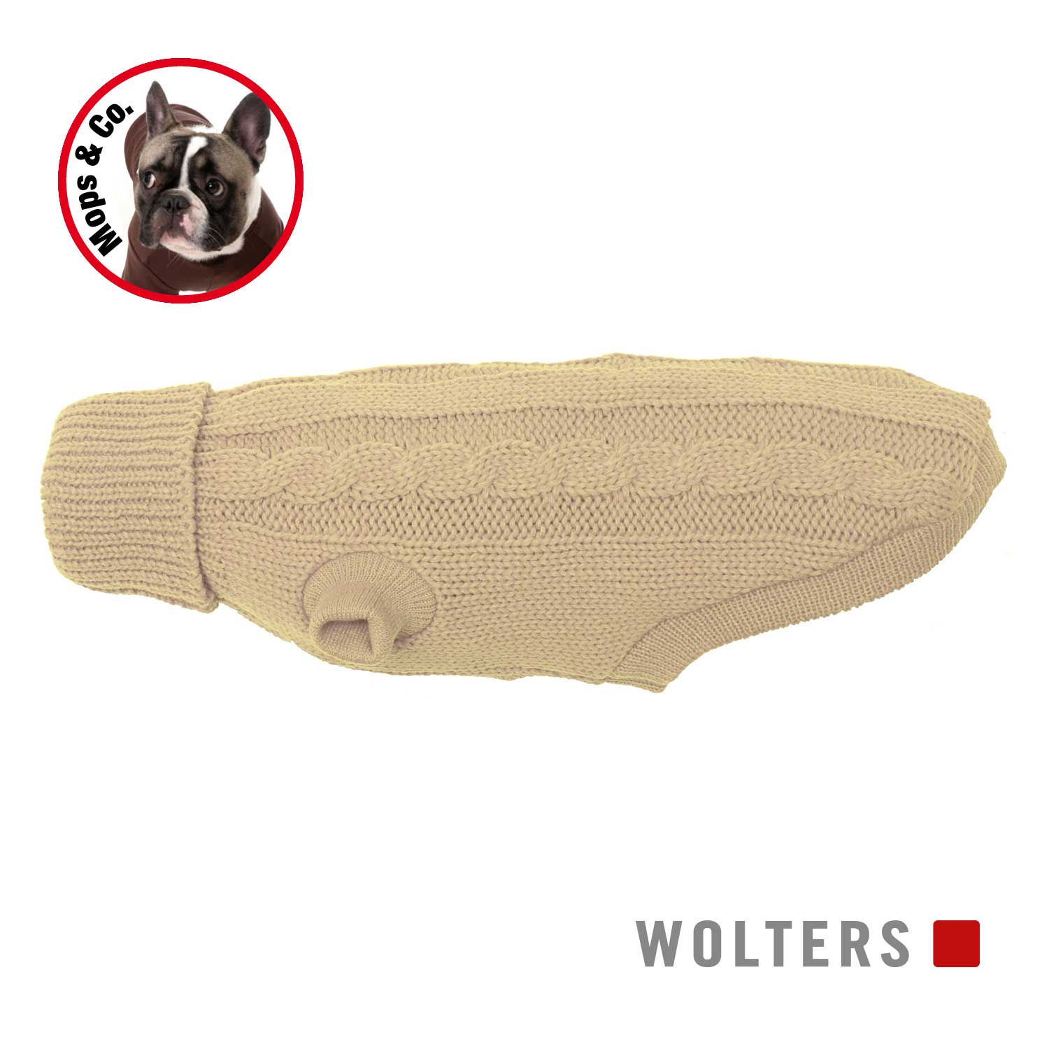 Wolters Zopf-Strickpullover für Mops & Co. - beige