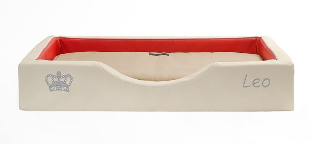 DoggyBed GELAX Hundebett Duo Compact Style inkl. Anti-Haardecke - beige/rot