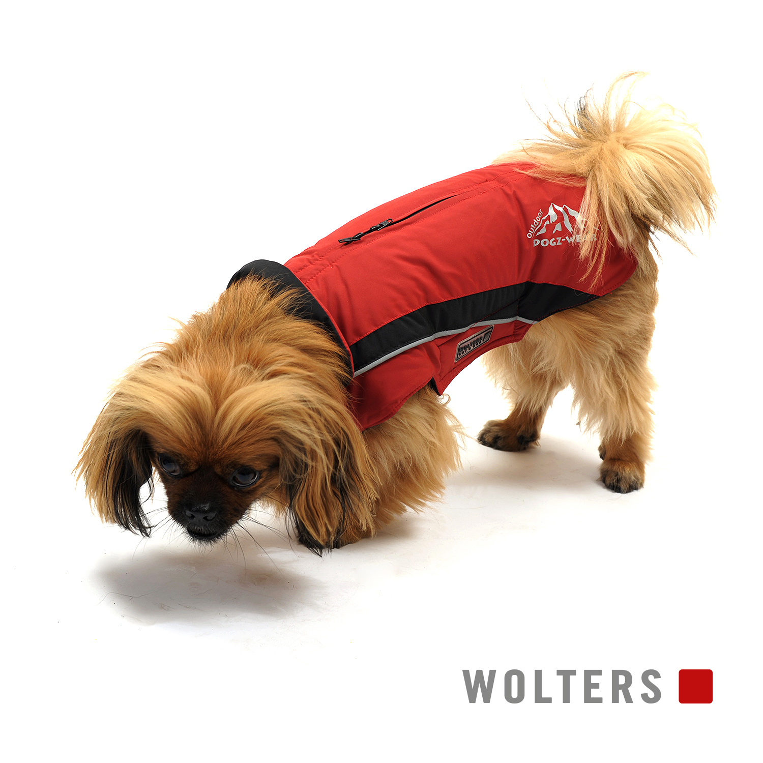 Wolters Skijacke Dogz Wear mit wasserdichtem Reißverschluss - rot/schwarz