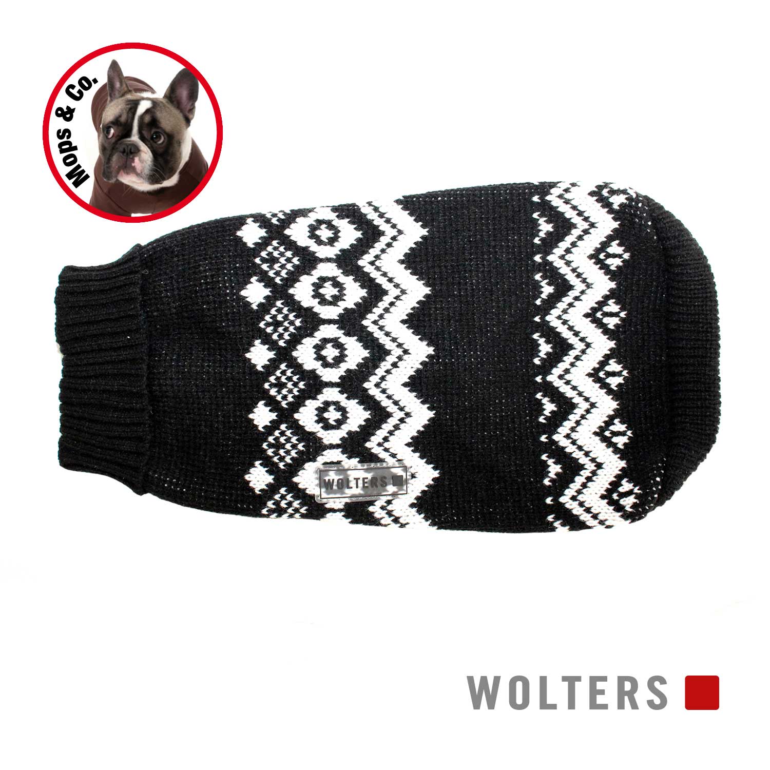 Wolters Norweger Pullover für Mops&Co. - schwarz/weiß