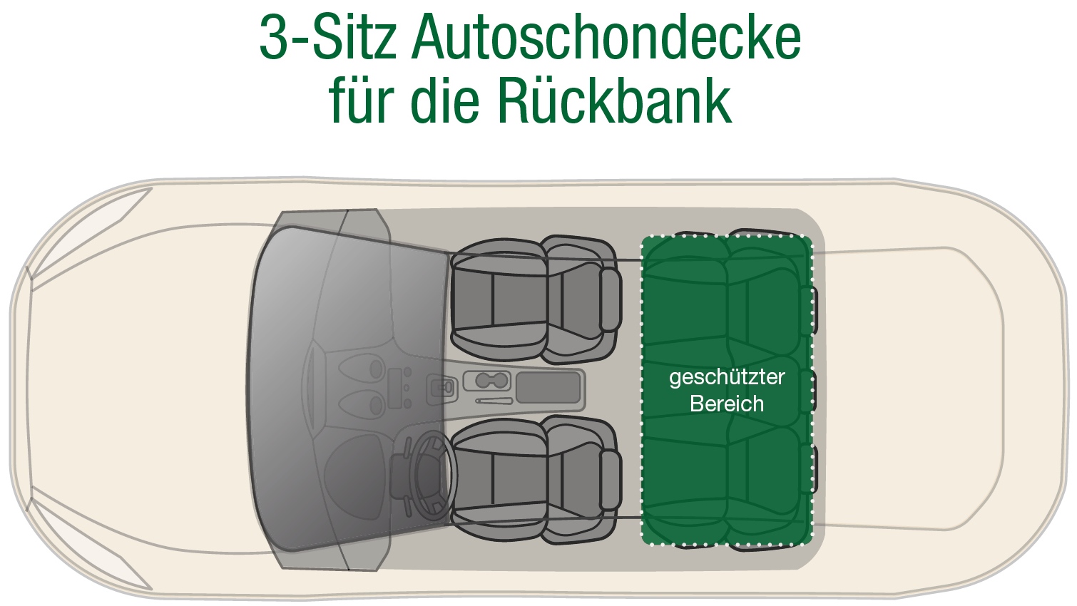 Dr. Bark 3-Sitz Autoschondecke Rückbank - braun